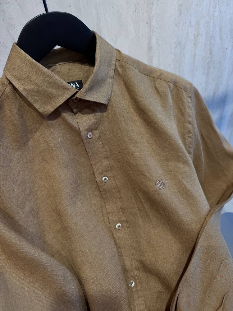 Zegna Toprak Keten Gömlek(Linen)