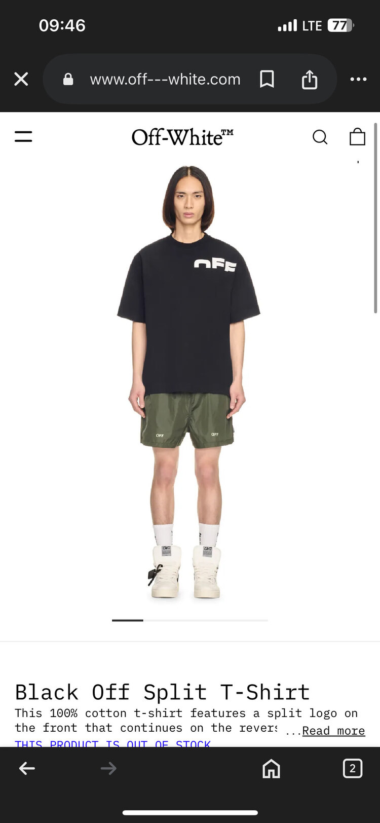 Off White Siyah Oversize Tshirt