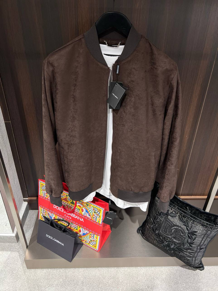 Dolce&Gabbana Kahve Bomber Suet Ceket