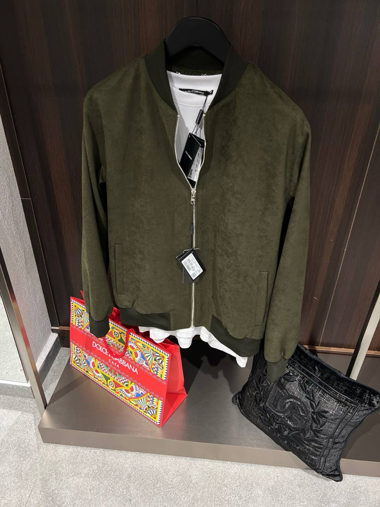 Dolce&Gabbana Haki Bomber Suet Ceket