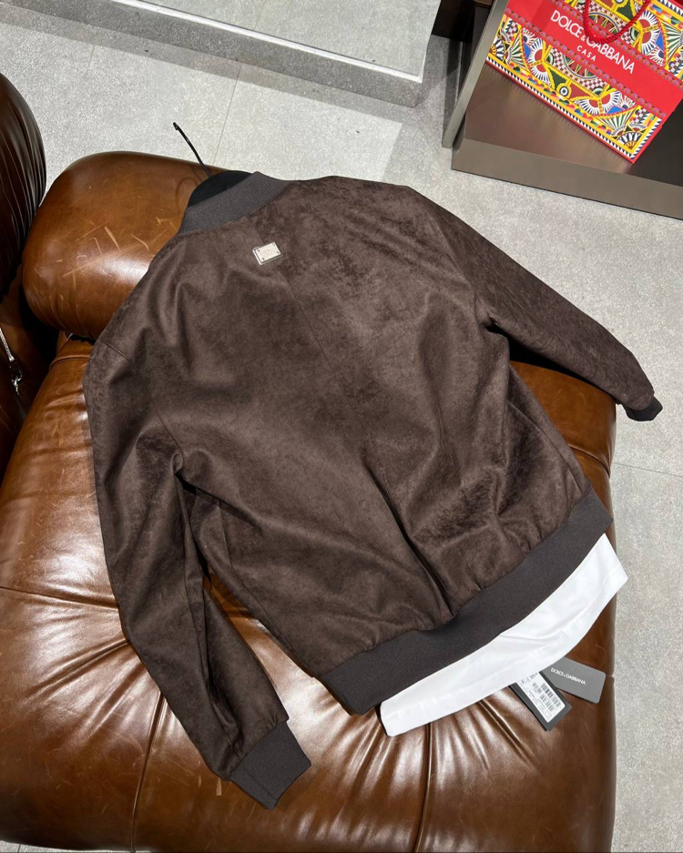 Dolce&Gabbana Kahve Bomber Suet Ceket