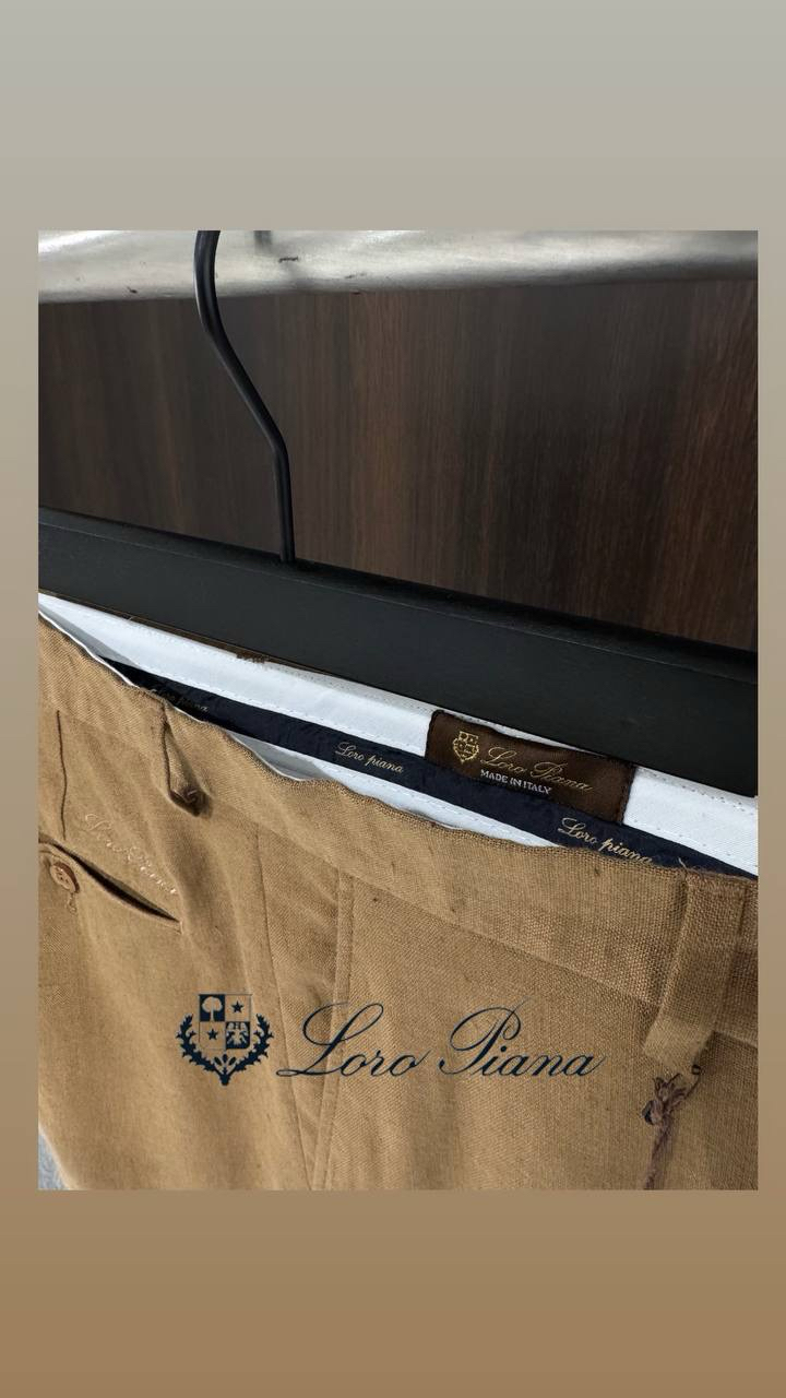 Loro Piana Kahve Keten Şort