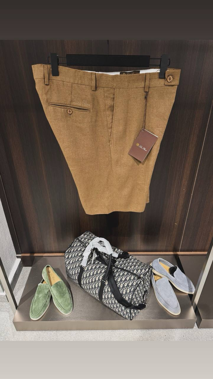 Loro Piana Kahve Keten Şort