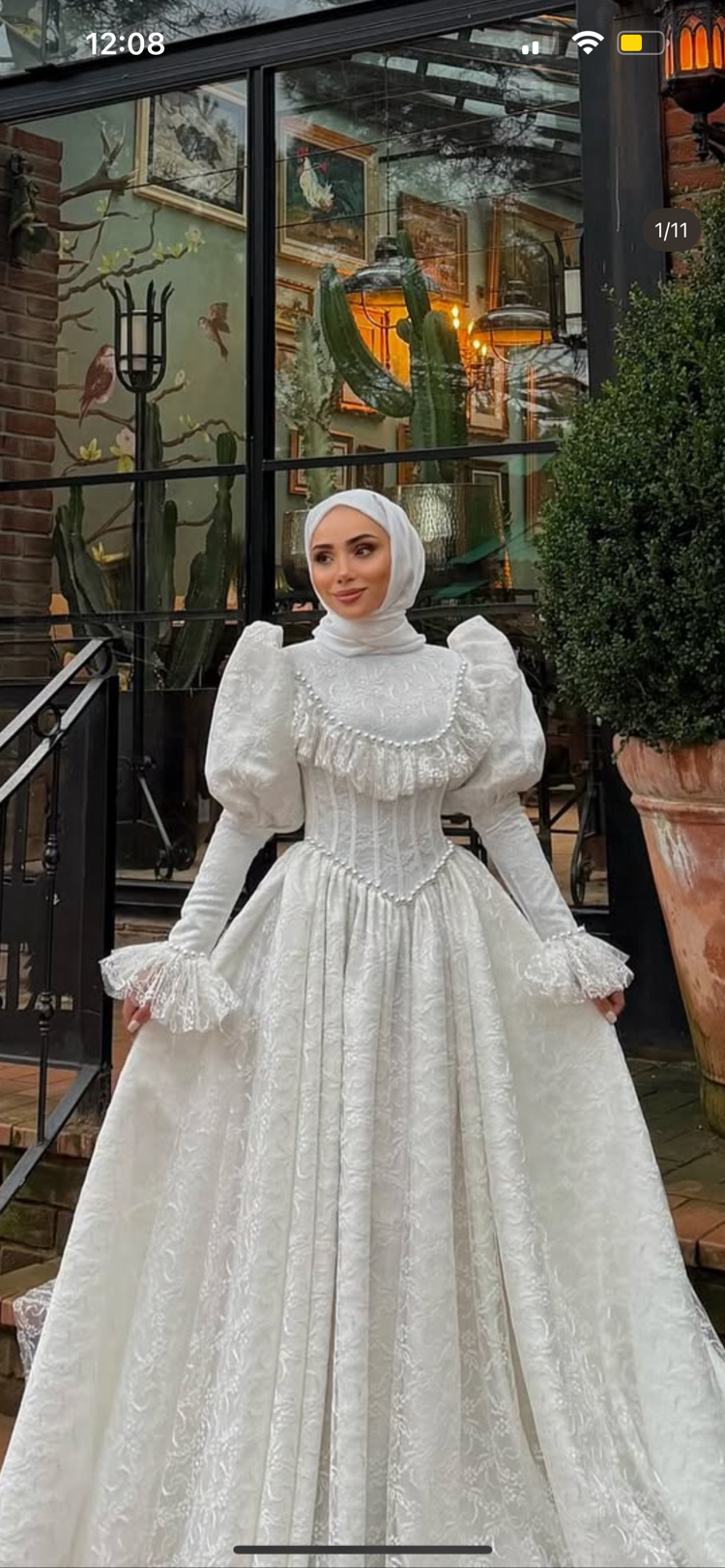 İnci nikah elbisesi ve gelinlik