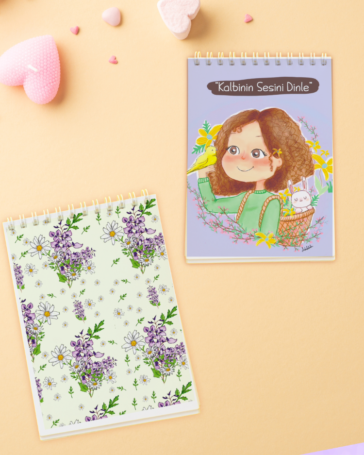 Kalbinin Sesini Dinle Spiralli Mini Defter Seti (2’li) – Hediye & Motivasyon Defteri