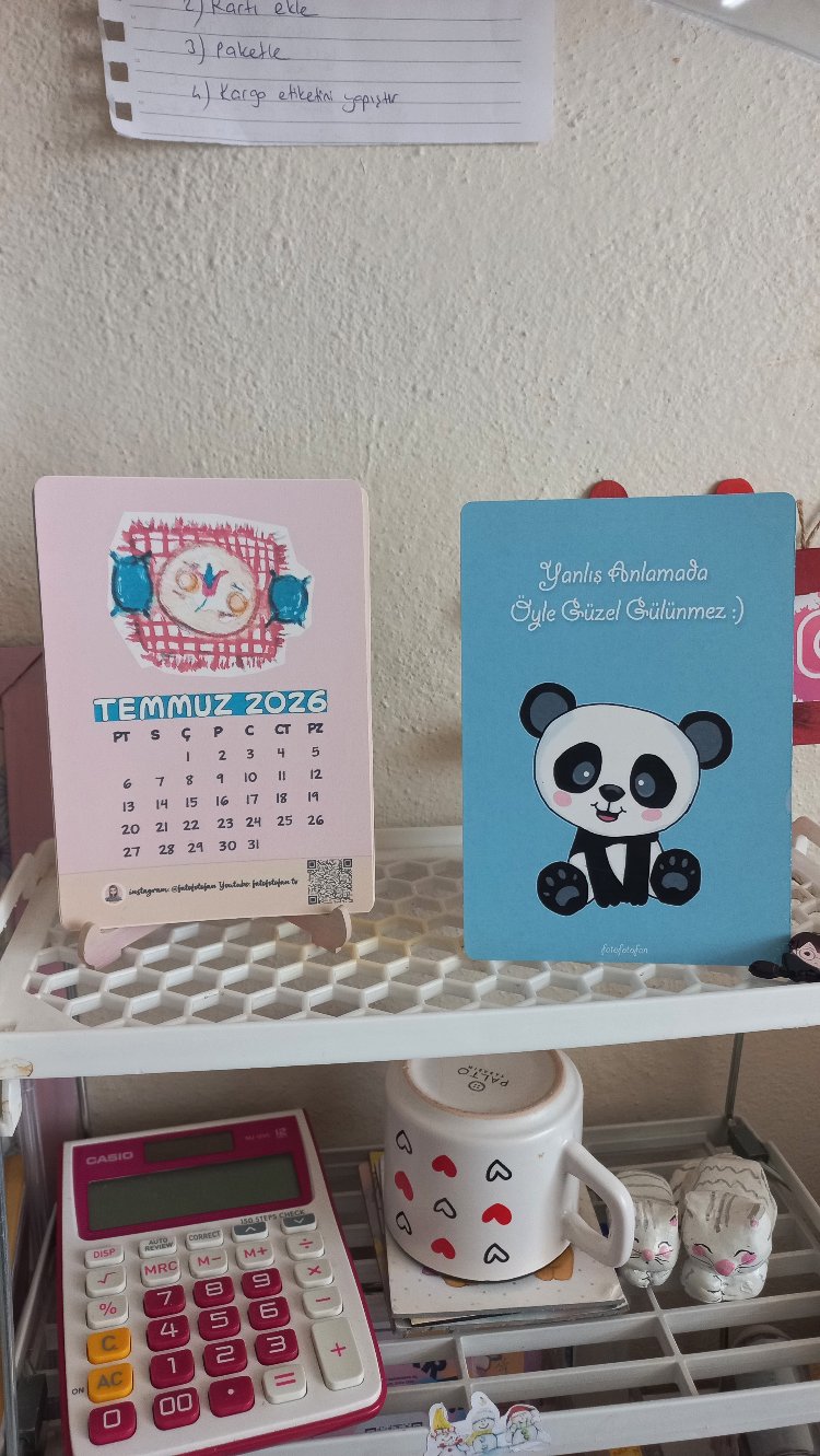 Öyle güzel gülünmez ki pandalı motto kartı 