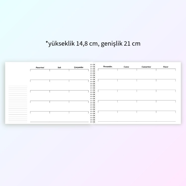 Süresiz Aylık Planlayıcı | Spiralli Masa Üstü Ajanda | Minimal Tasarım