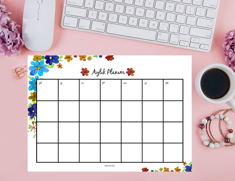 Aylık Planlayıcı indirme,Monthly Planner