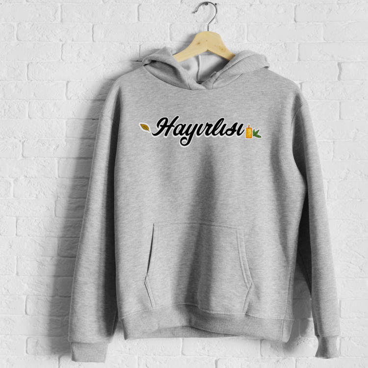 Huzur Temalı İki Seçenekli Gri Sweatshirt Siyah Sweatshirt