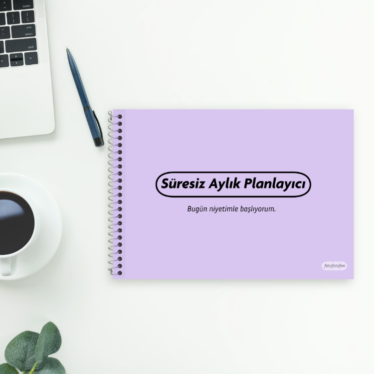 Süresiz Aylık Planlayıcı | Spiralli Masa Üstü Ajanda | Minimal Tasarım