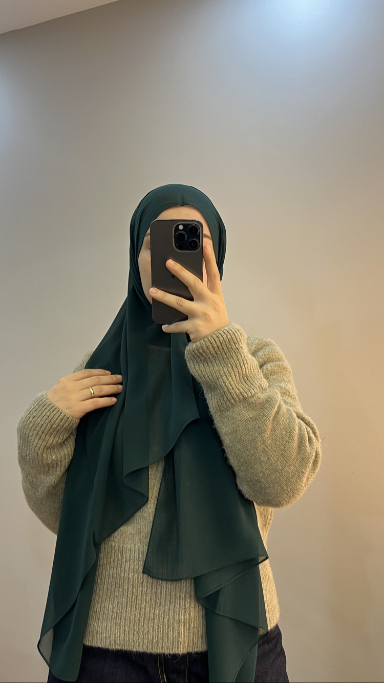  Zümrüt Yeşil Dubai Premium Chiffon Şal 