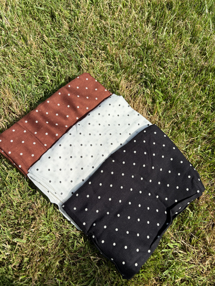 Beyaz Polka Dots Nefes Şal
