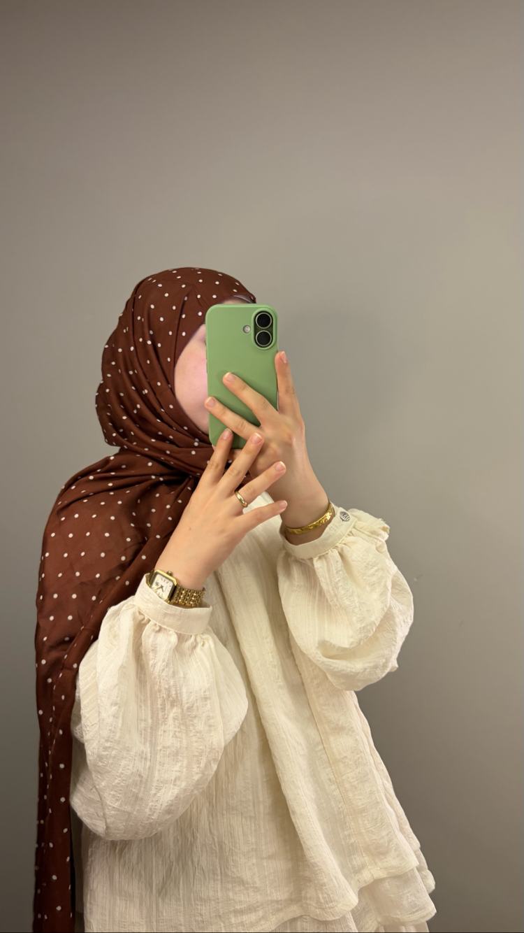 kahve Polka Dots Nefes Şal