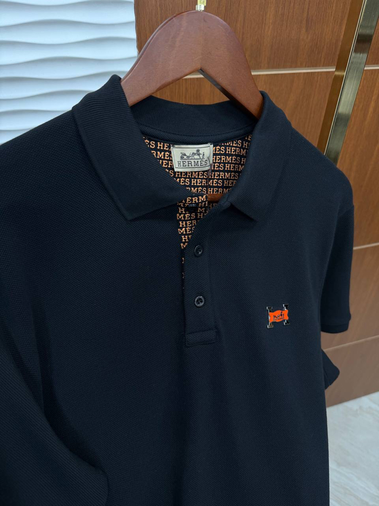HERMES PREMİUM SİYAH YAKALI T-SHİRT