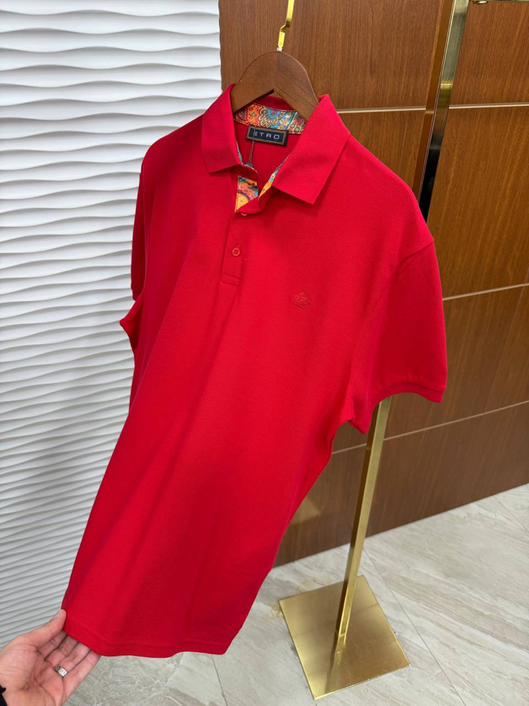 ETRO PREMİUM KIRMIZI YAKALI T-SHİRT