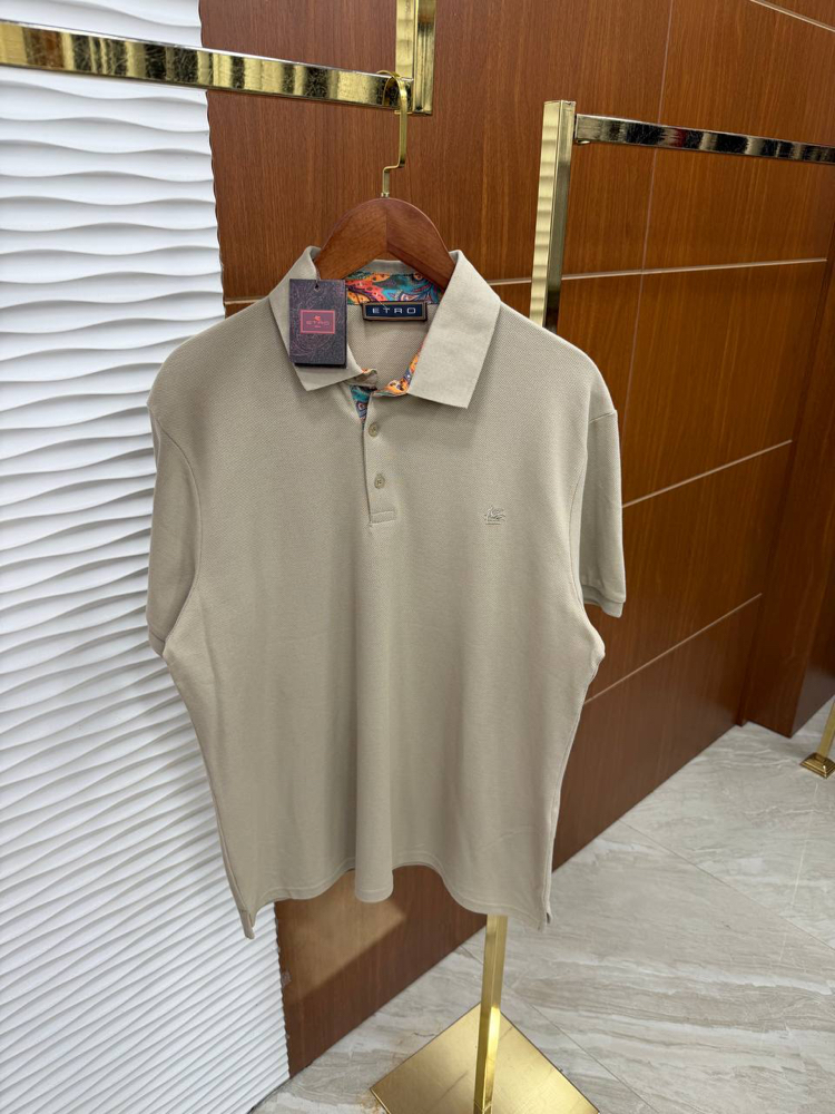 ETRO PREMİUM BEJ YAKALI T-SHİRT