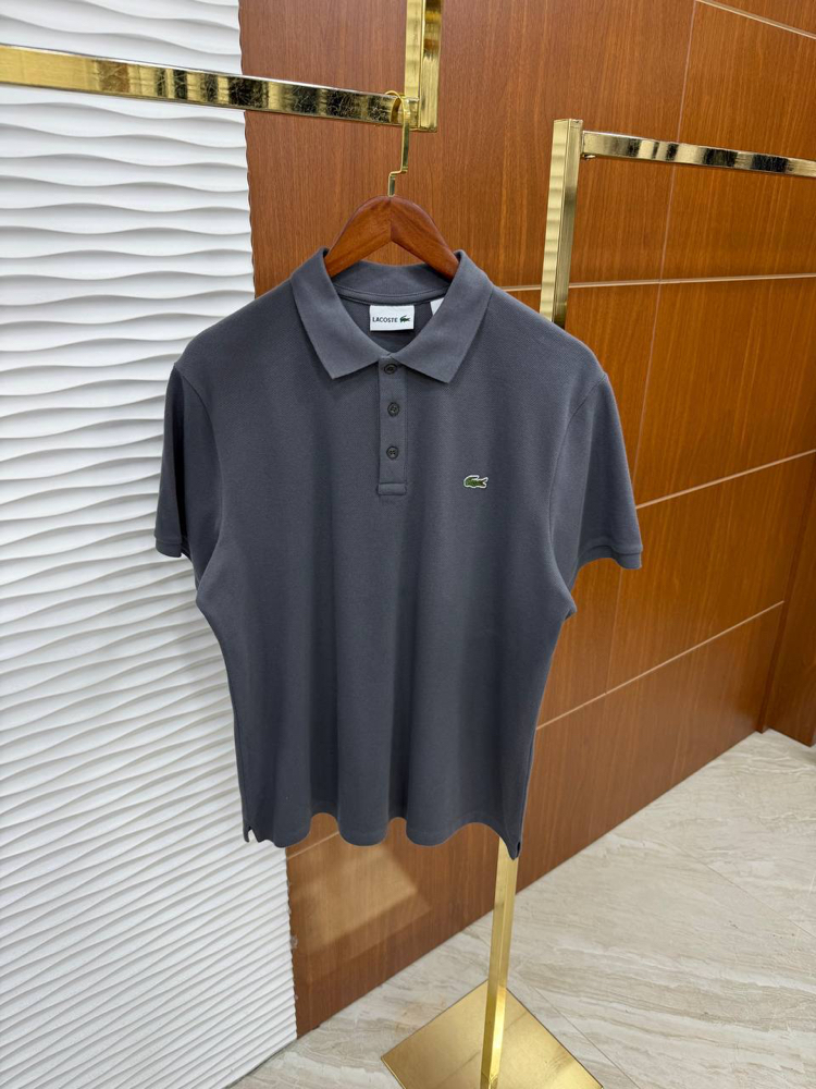 LACOSTE ANTRASİT PREMİUM YAKALI T-SHİRT
