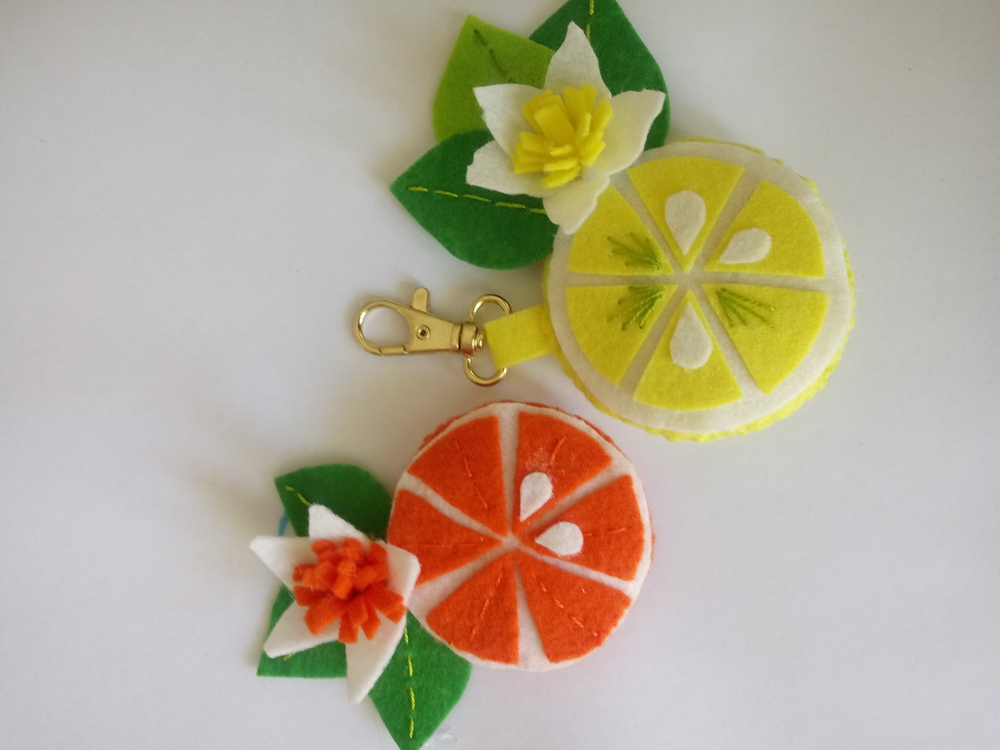 Keçe Limon Figürlü Anahtarlık