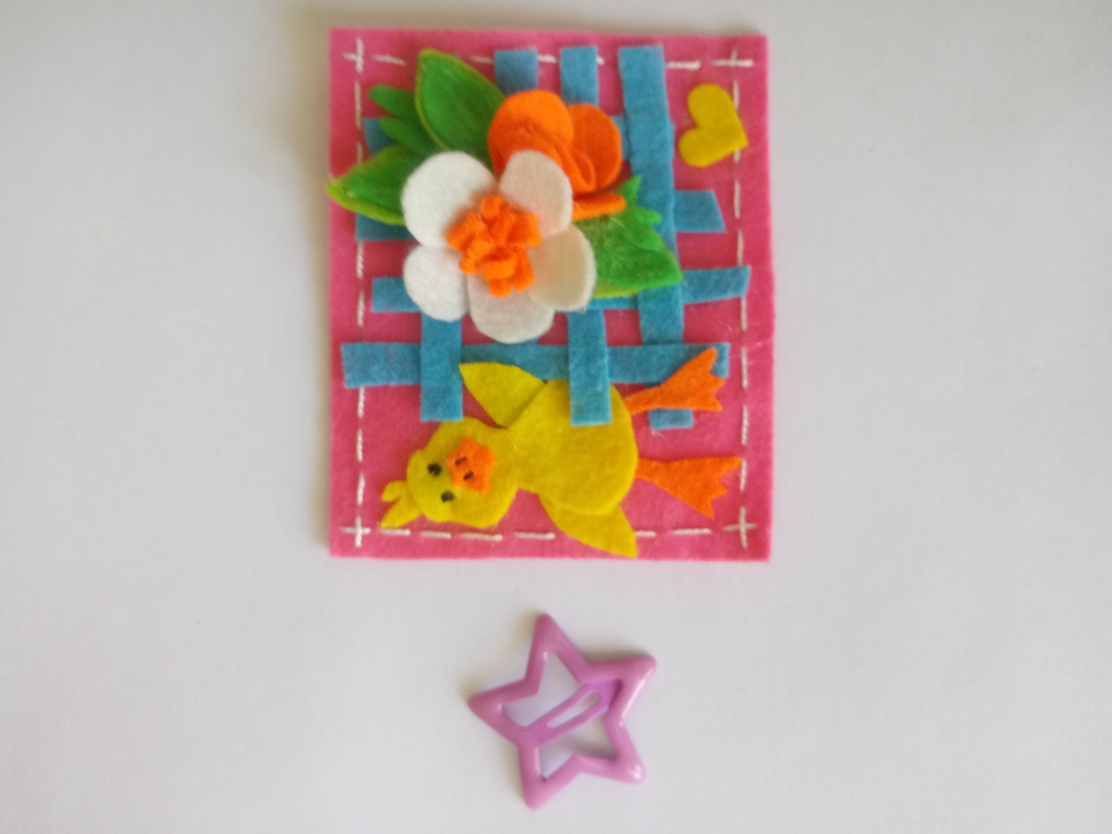 Keçe Ördek ve Çiçek Figürlü Buzdolabı Magnet