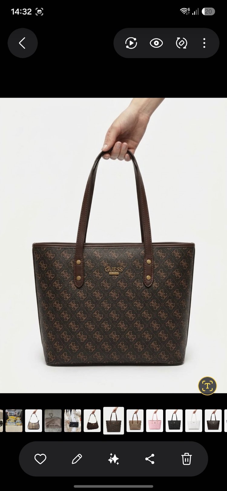 Guess Kahverengi 38x30x25 Big Tote Çanta