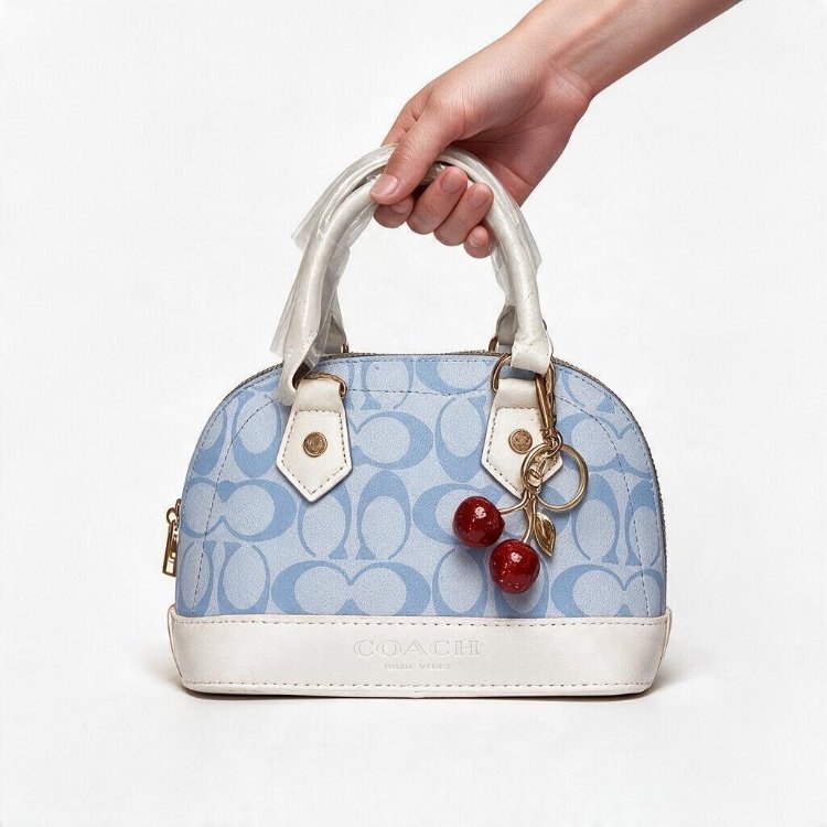 Coach Baby Blue Mini Cherry Charmlı Çanta