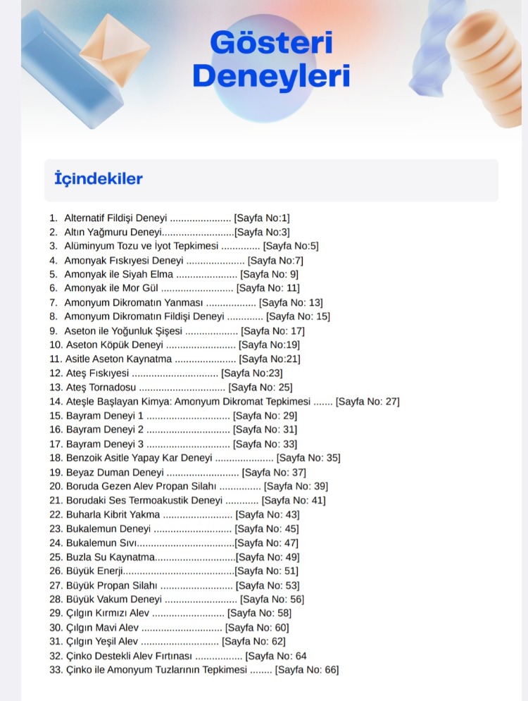 140 ADET GÖSTERİ DENEYİ
