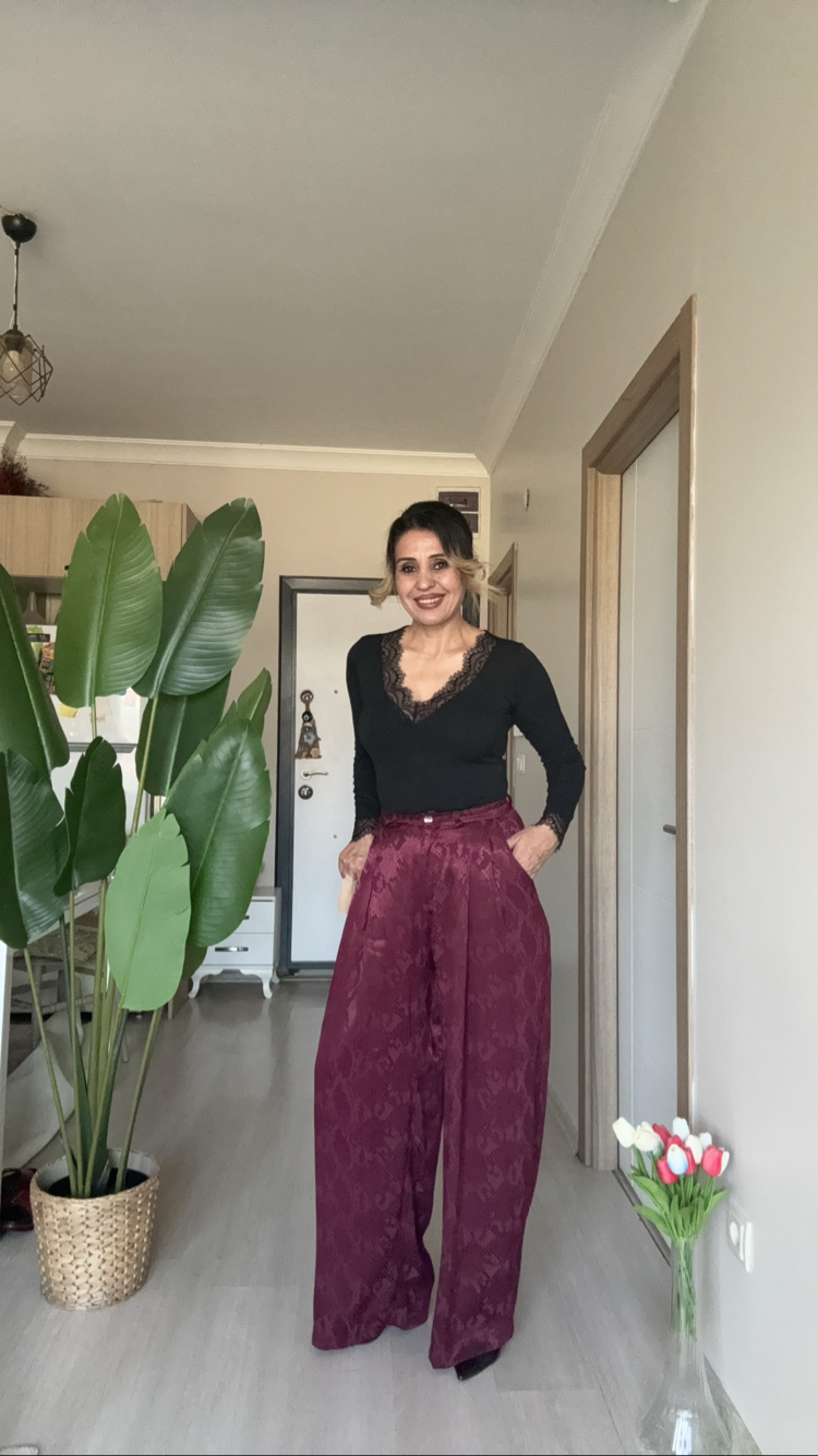 Desenli Palozza Pantolon