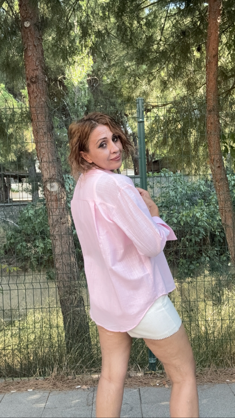 Lacoste Cotton Gömlek Açık Pembe 