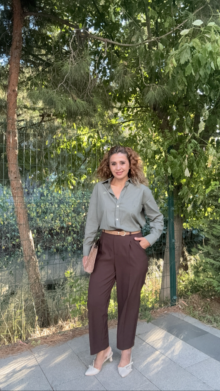 Kemerli Havuç Pantolon Acıkahve