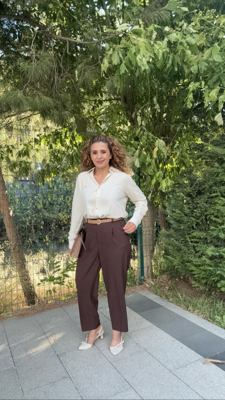 Kemerli Havuç Pantolon Acıkahve