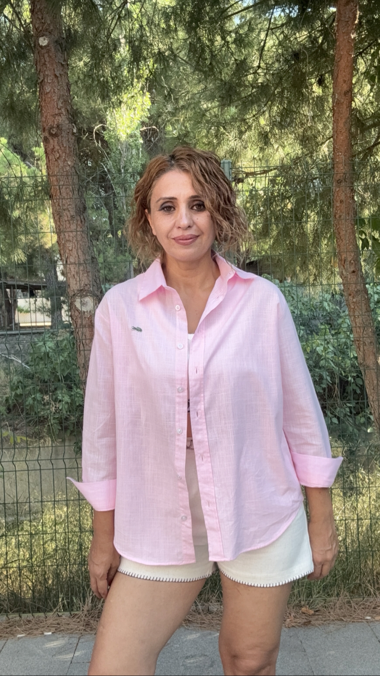 Lacoste Cotton Gömlek Açık Pembe 