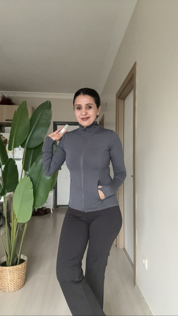 Oysho Slim Fitt Fermuarlı Gri 