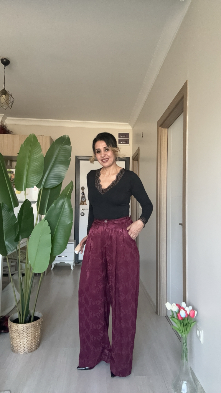 Desenli Palozza Pantolon