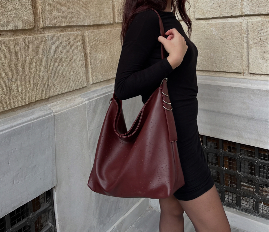 Bordo omuz çantası