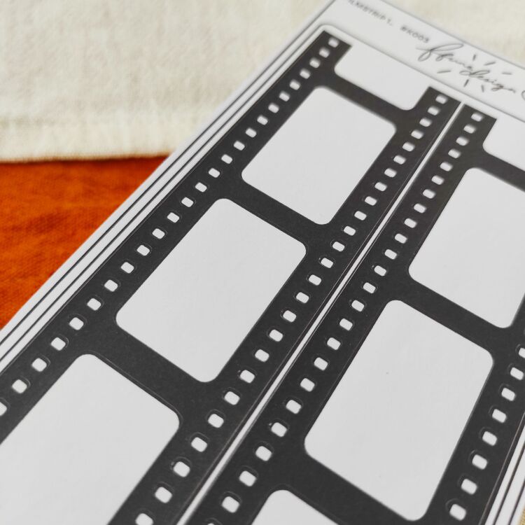 Film Script Sticker FILM STRIP 1_ #N001 Film şeridi özel kesim sticker sayfası/SİYAH ...