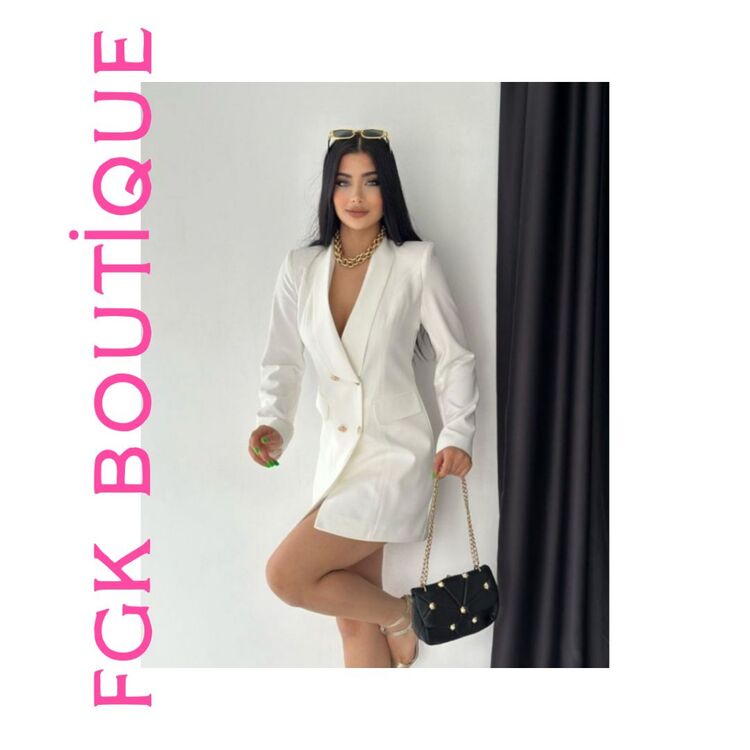 Çift düğmeli blazer ceket elbise