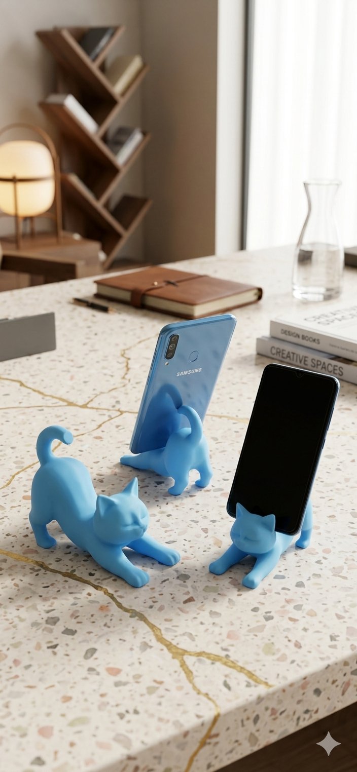 Masanıza sevimlilik ve düzen getiren Kedi Figürlü Telefon Tutucu ile tanışın!