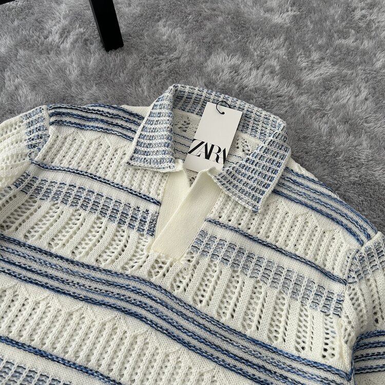 Zara Örgü Triko Polo Yaka T-Shirt