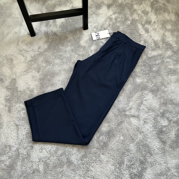 Zara Baggy Fit Kumaş Pantolon | Lacivert