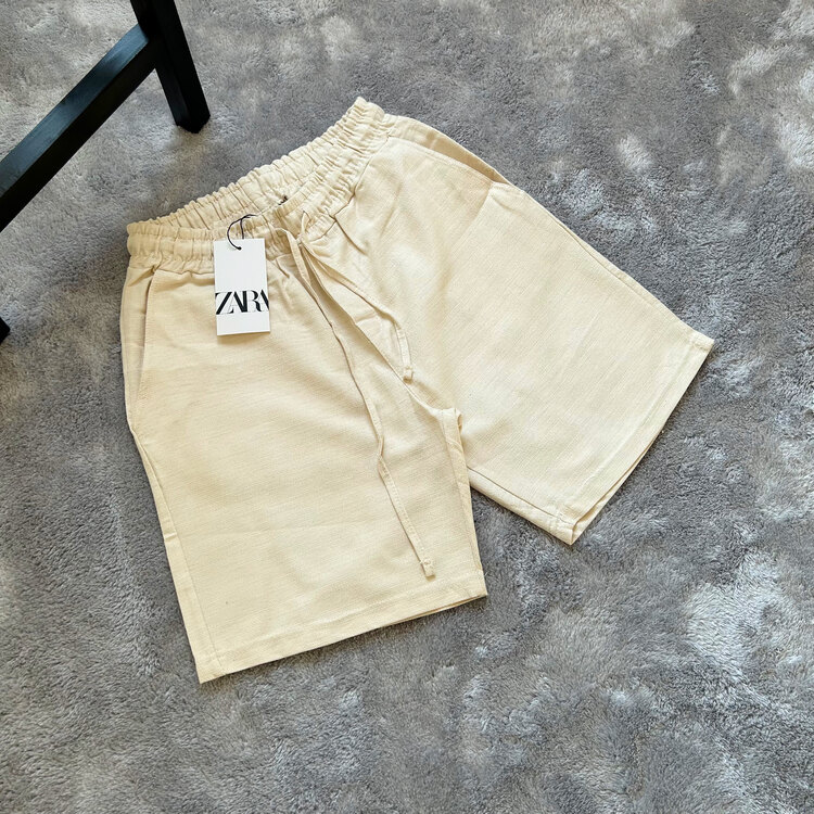Zara Keten Şort | Krem