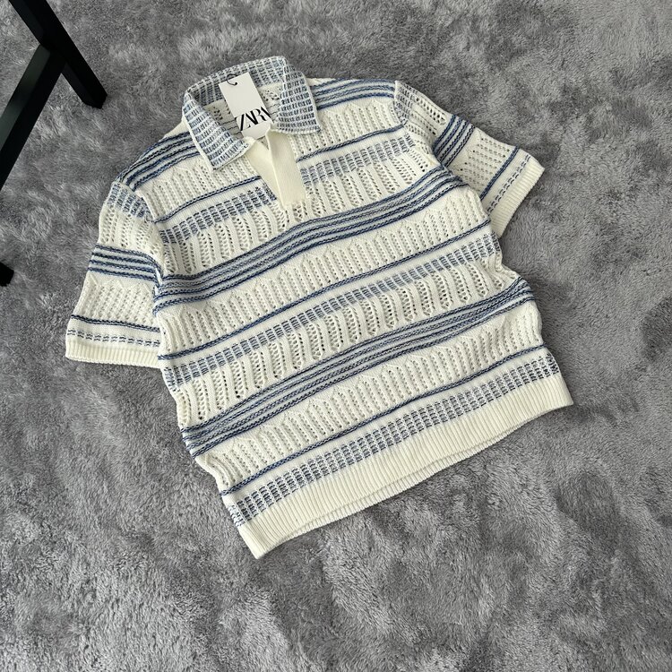 Zara Örgü Triko Polo Yaka T-Shirt