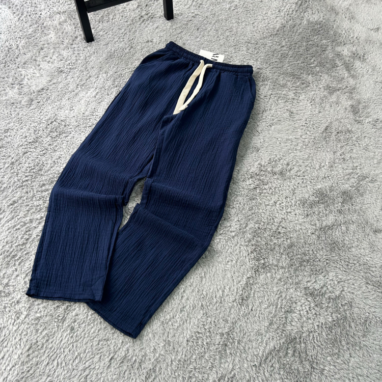 Zara Müslin Keten Baggy Pantolon | Lacivert