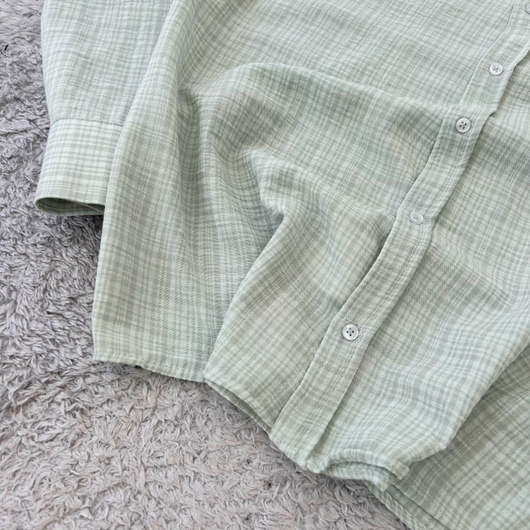 Zara Ekoseli Yazlık Keten Oversize Gömlek 