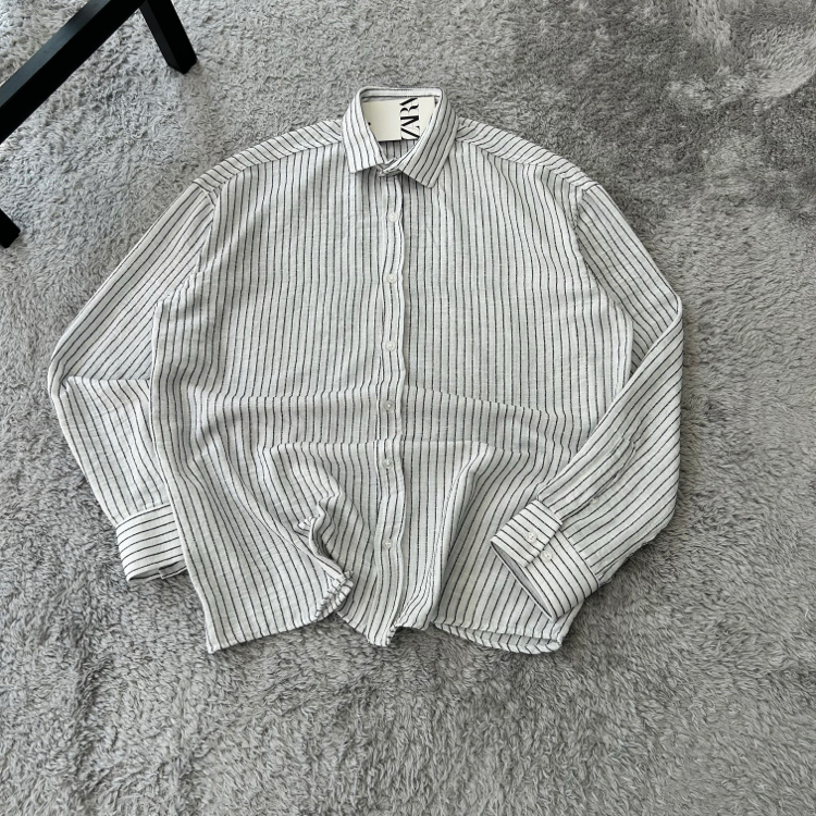 Zara Old Money Ham Keten Gömlek 