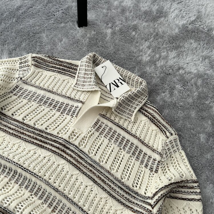 Zara Örgü Triko Polo Yaka T-Shirt
