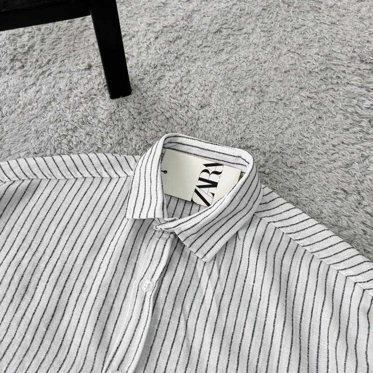 Zara Old Money Ham Keten Gömlek 