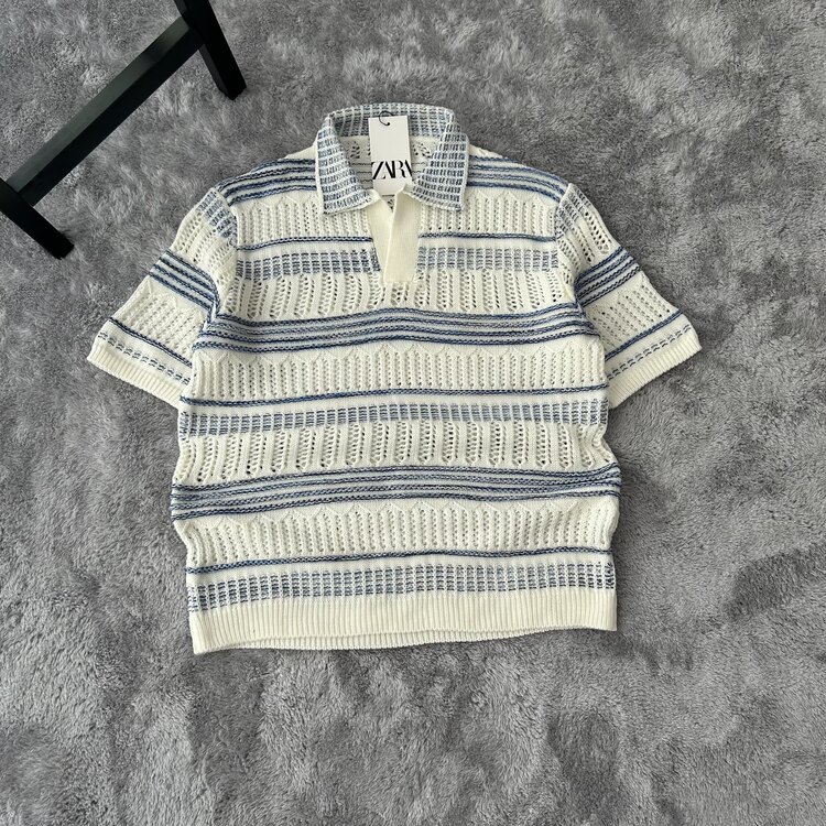 Zara Örgü Triko Polo Yaka T-Shirt