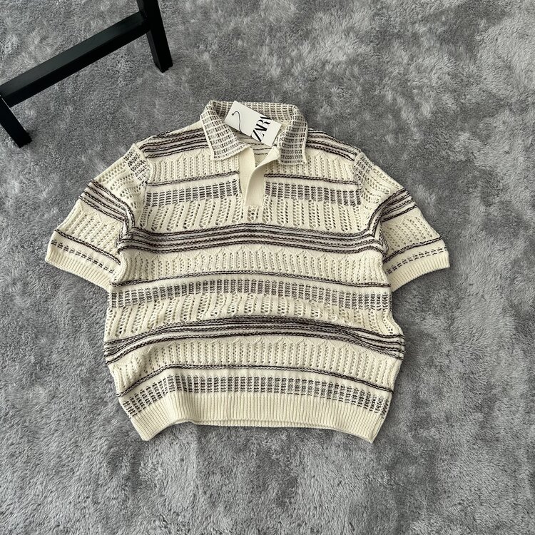 Zara Örgü Triko Polo Yaka T-Shirt