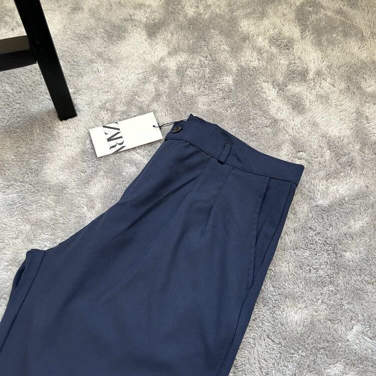 Zara Baggy Fit Kumaş Pantolon | Lacivert