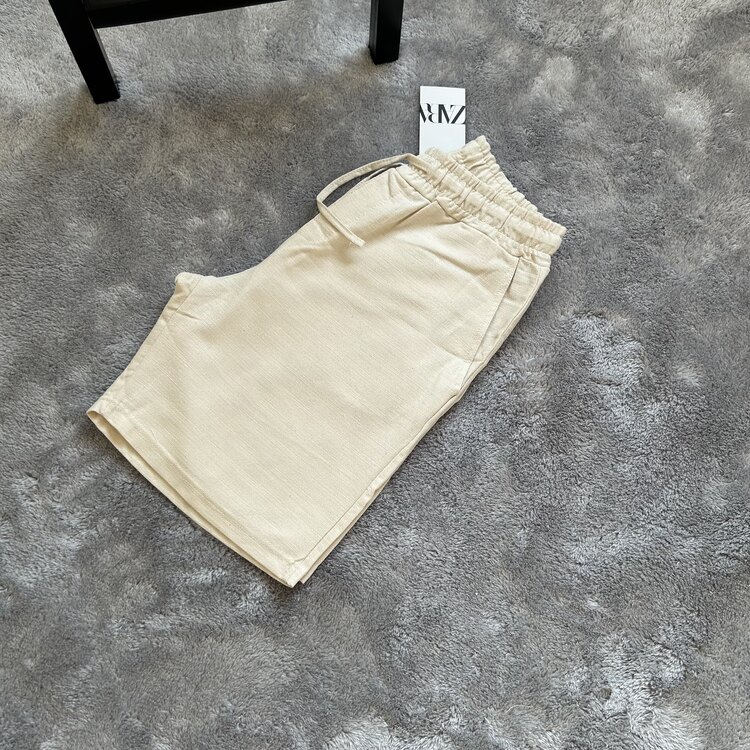 Zara Keten Şort | Krem